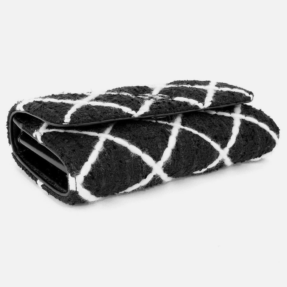 Tory Burch Willa Black and White Tweed Crossbody Flap Bag - Picture 4 of 11